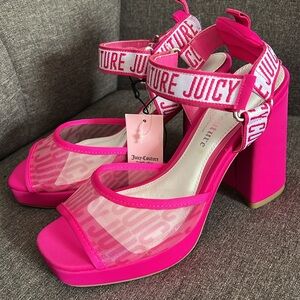 JUICY COUTURE HOT PINK GRAMERCY HEELS NWT